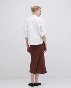 Camisa popelín puntillas blanco