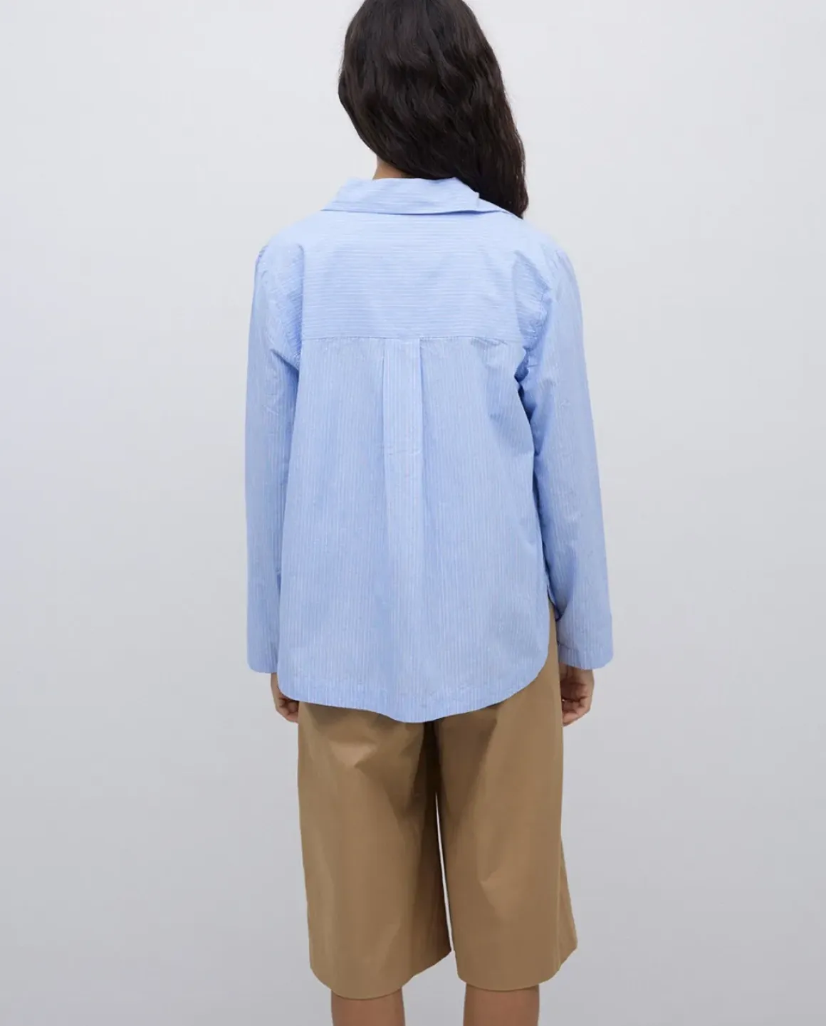 Camisa popelín rayas azul