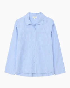 Camisa popelín rayas azul