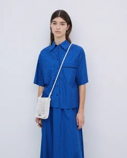 Camisa popelín rayas azul oscuro
