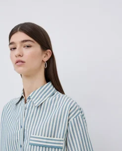 Camisa popelín rayas verde