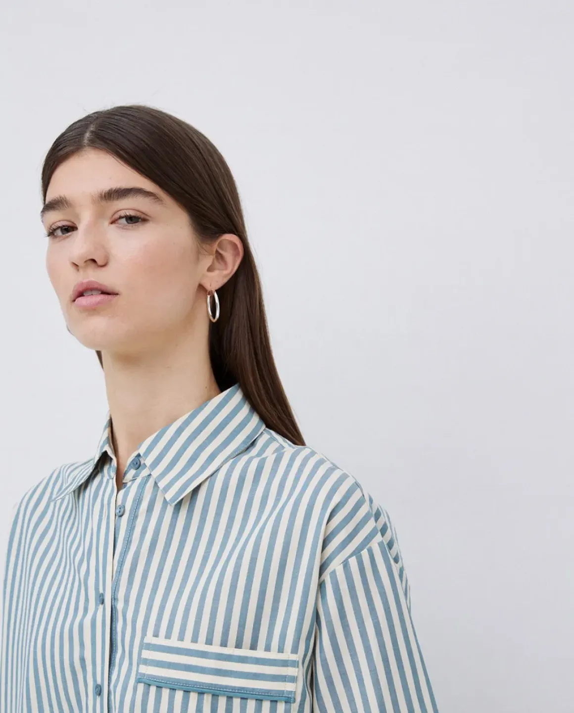 Camisa popelín rayas verde