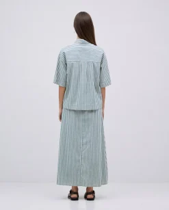 Camisa popelín rayas verde