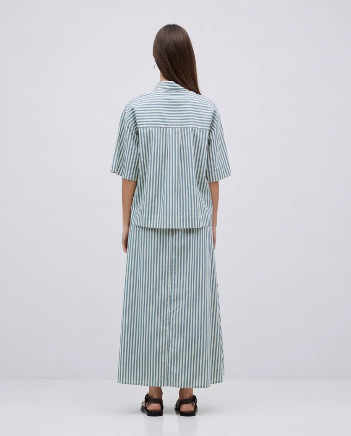 Camisa popelín rayas verde