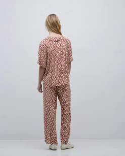 Camisa viscosa floral terracota