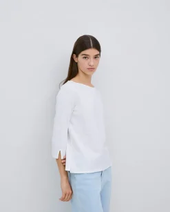 Camiseta 3/4 algodón flamé blanco