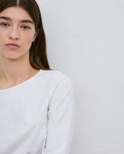 Camiseta 3/4 algodón flamé blanco