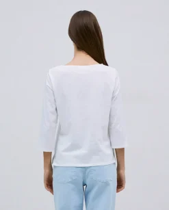 Camiseta 3/4 algodón flamé blanco