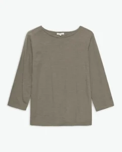 Camiseta 3/4 algodón flamé caqui