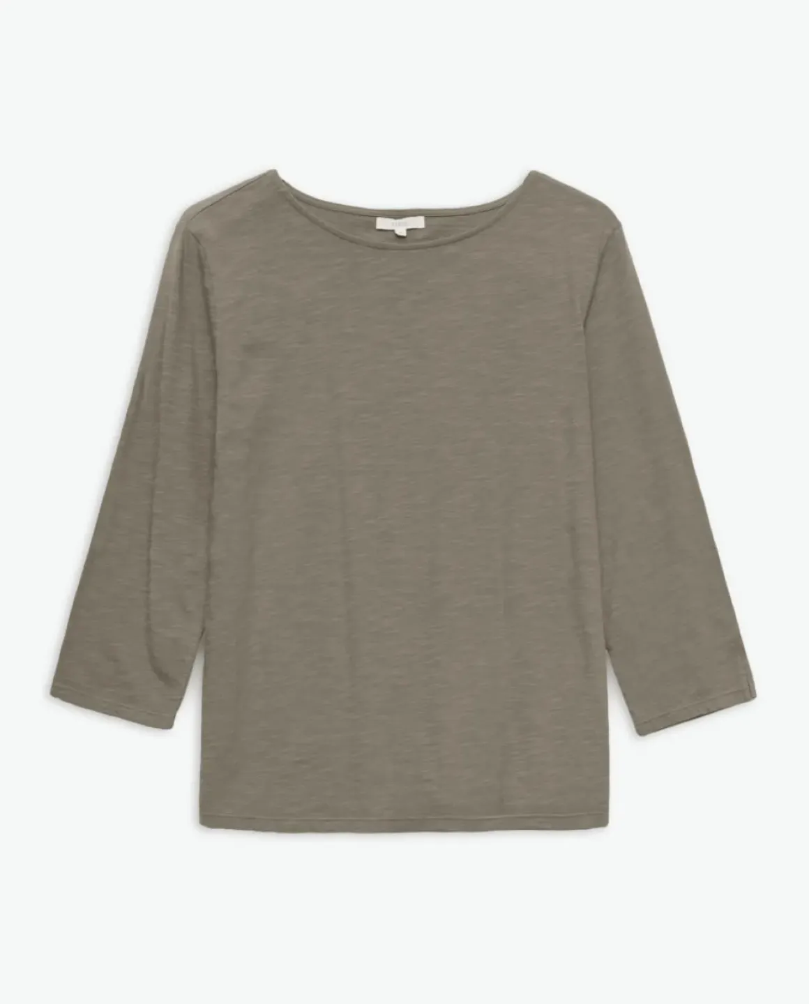 Camiseta 3/4 algodón flamé caqui