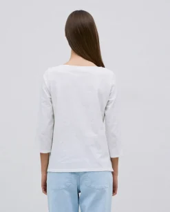 Camiseta 3/4 algodón flamé crudo