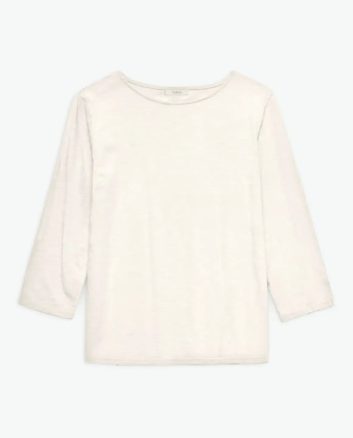 Camiseta 3/4 algodón flamé crudo