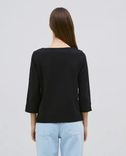 Camiseta 3/4 algodón flamé negro