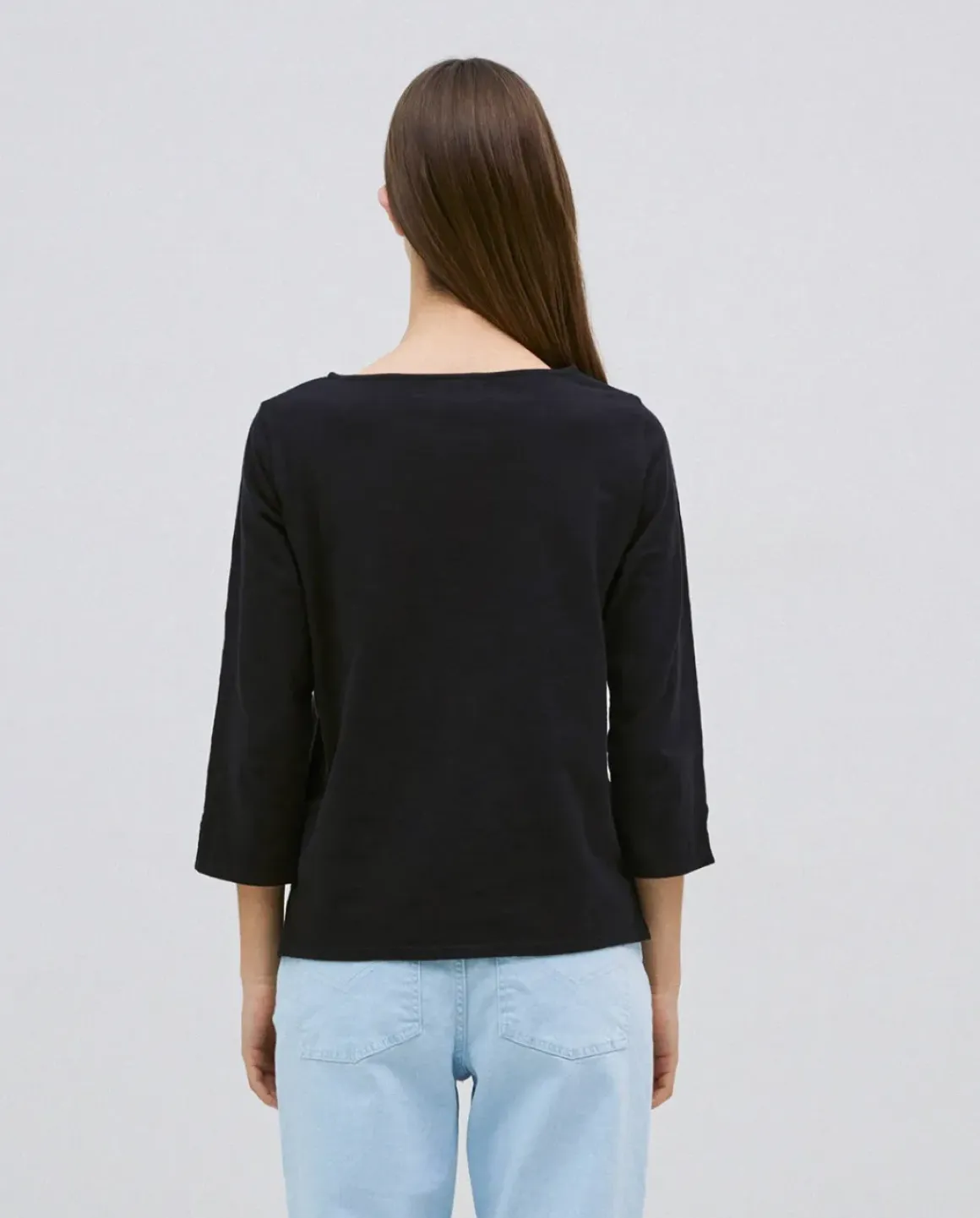 Camiseta 3/4 algodón flamé negro