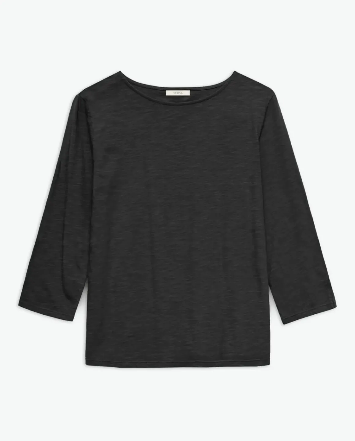 Camiseta 3/4 algodón flamé negro