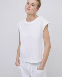Camiseta algodón orgánico manga japonesa blanco