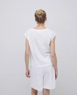 Camiseta algodón orgánico manga japonesa blanco