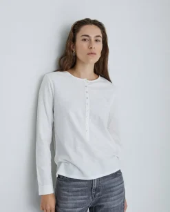 Camiseta botones 100% algodón crudo