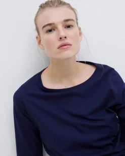 Camiseta básica 3/4 azul oscuro