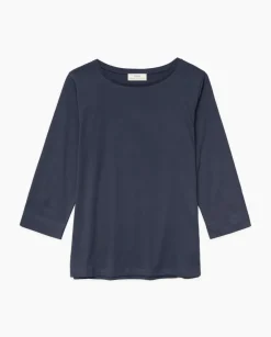 Camiseta básica 3/4 azul oscuro