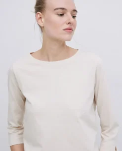 Camiseta básica 3/4 beige