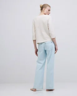 Camiseta básica 3/4 beige
