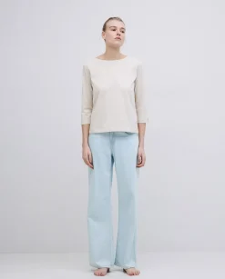 Camiseta básica 3/4 beige