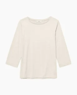 Camiseta básica 3/4 beige