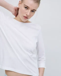 Camiseta básica 3/4 blanco
