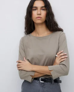 Camiseta básica 3/4 caqui
