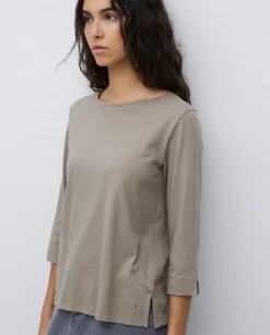 Camiseta básica 3/4 caqui