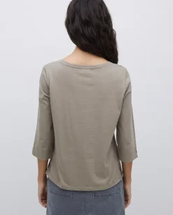 Camiseta básica 3/4 caqui