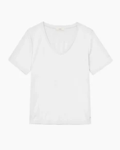 Camiseta básica cuello pico blanco