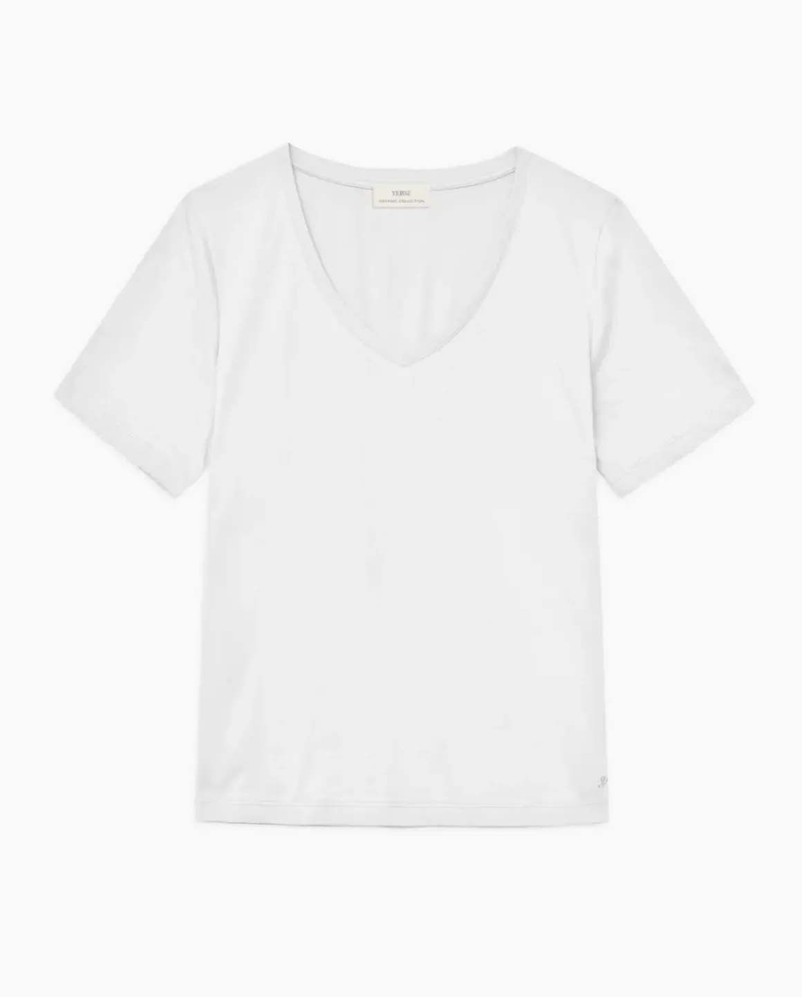 Camiseta básica cuello pico blanco