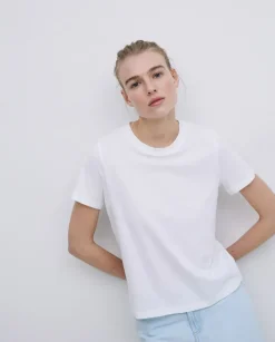 Camiseta básica cuello redondo blanco