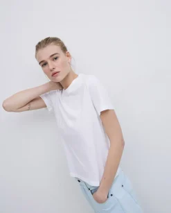 Camiseta básica cuello redondo blanco