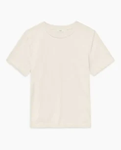 Camiseta básica cuello redondo beige