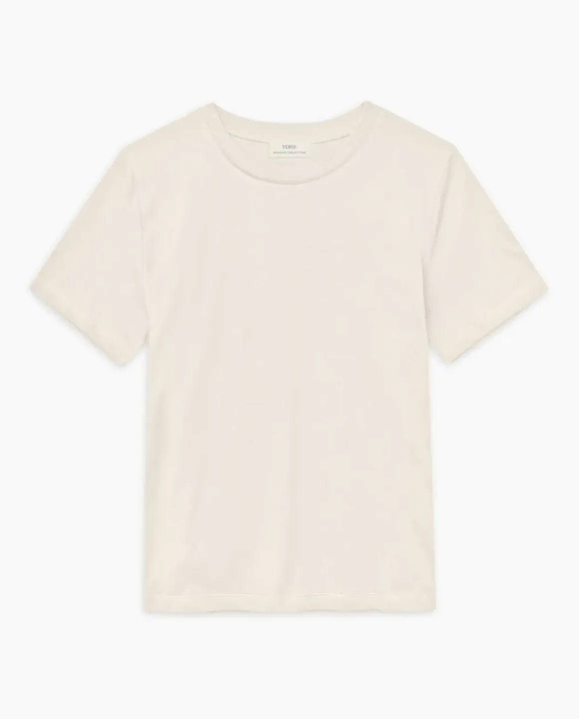 Camiseta básica cuello redondo beige