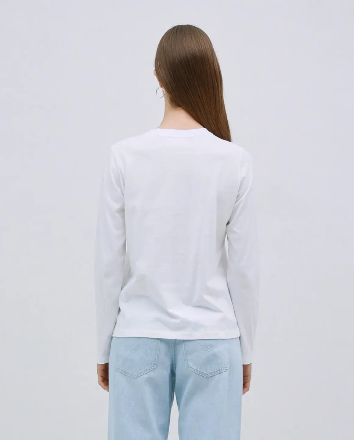 Camiseta básica manga larga blanco