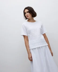 Camiseta detalle fruncidos blanco