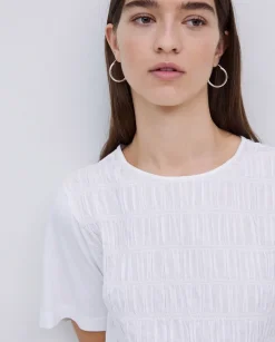 Camiseta detalle fruncidos blanco