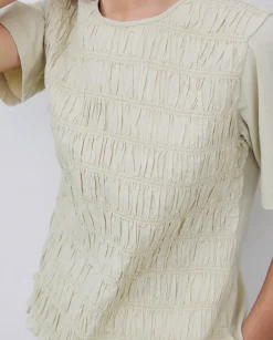 Camiseta detalle fruncidos verde aguamarina