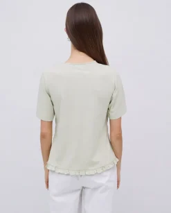 Camiseta detalle fruncidos verde aguamarina
