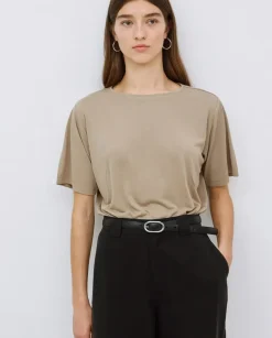 Camiseta holgada modal caqui