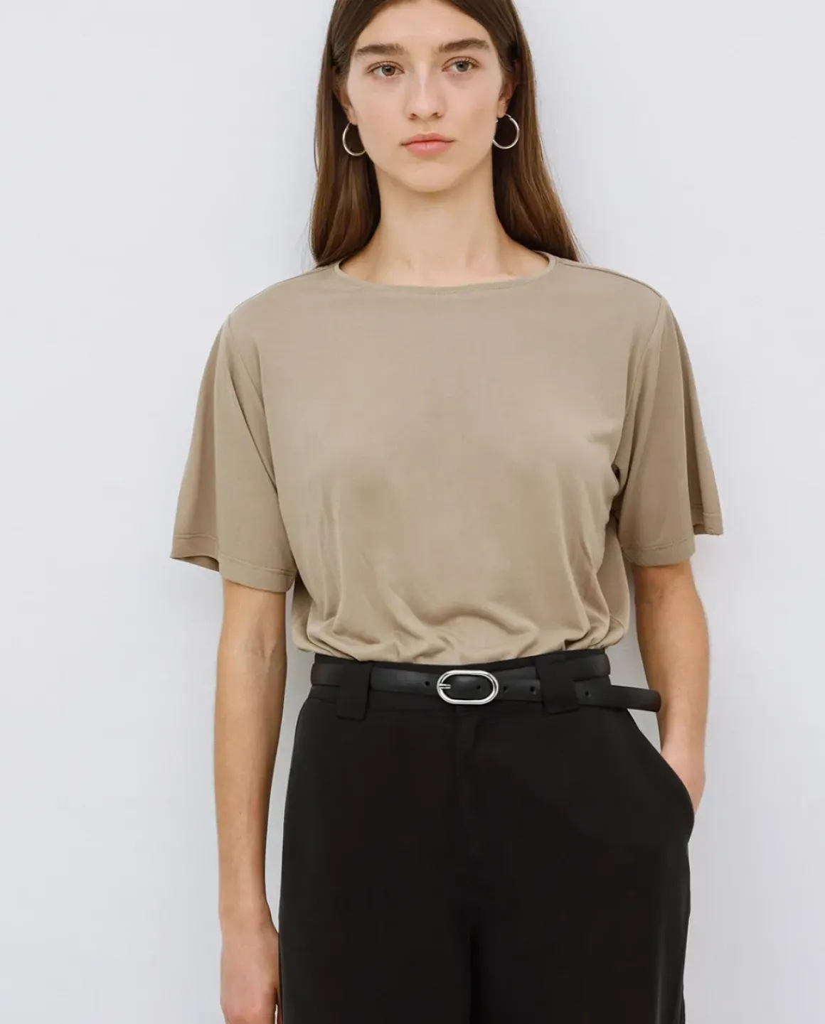 Camiseta holgada modal caqui