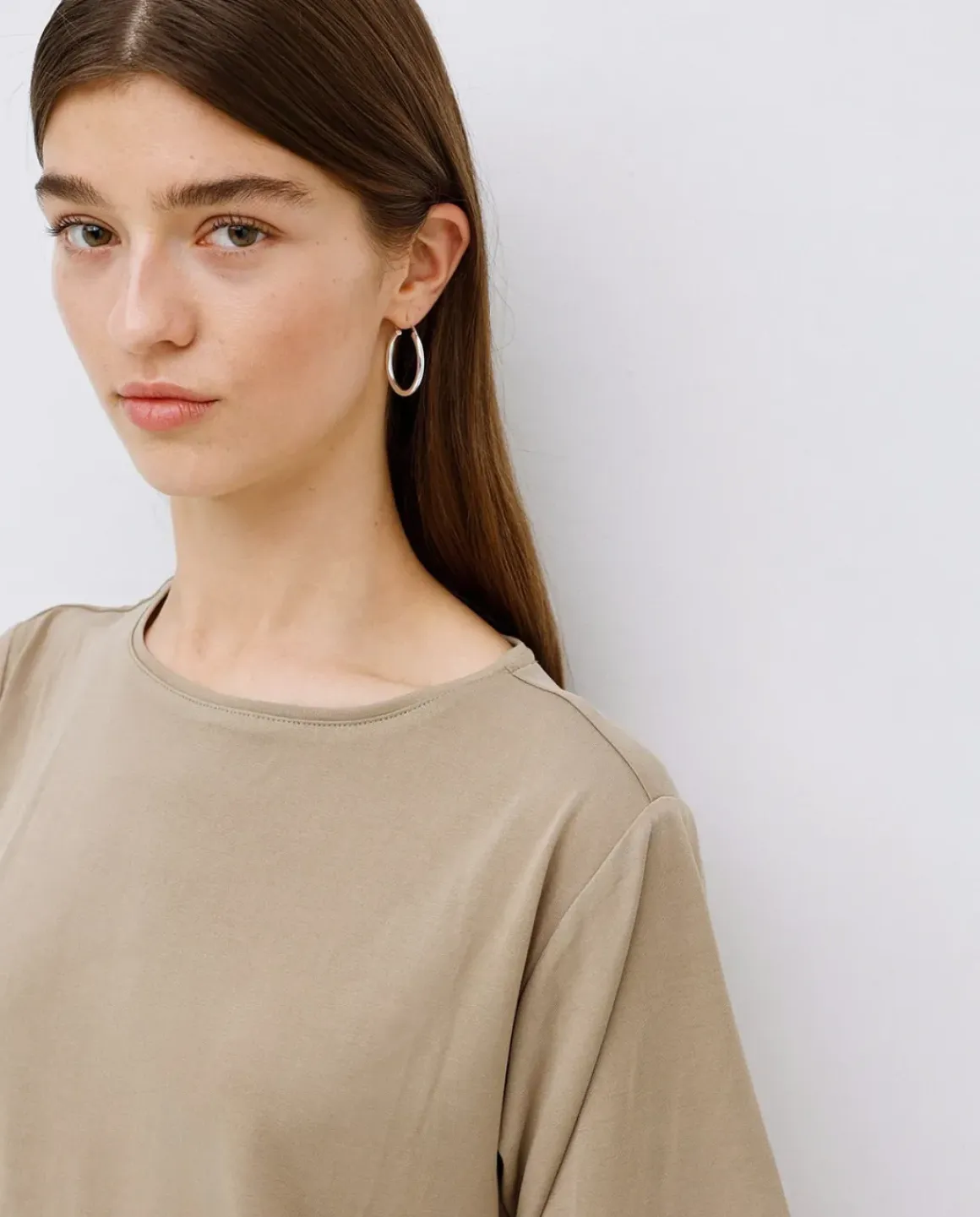 Camiseta holgada modal caqui