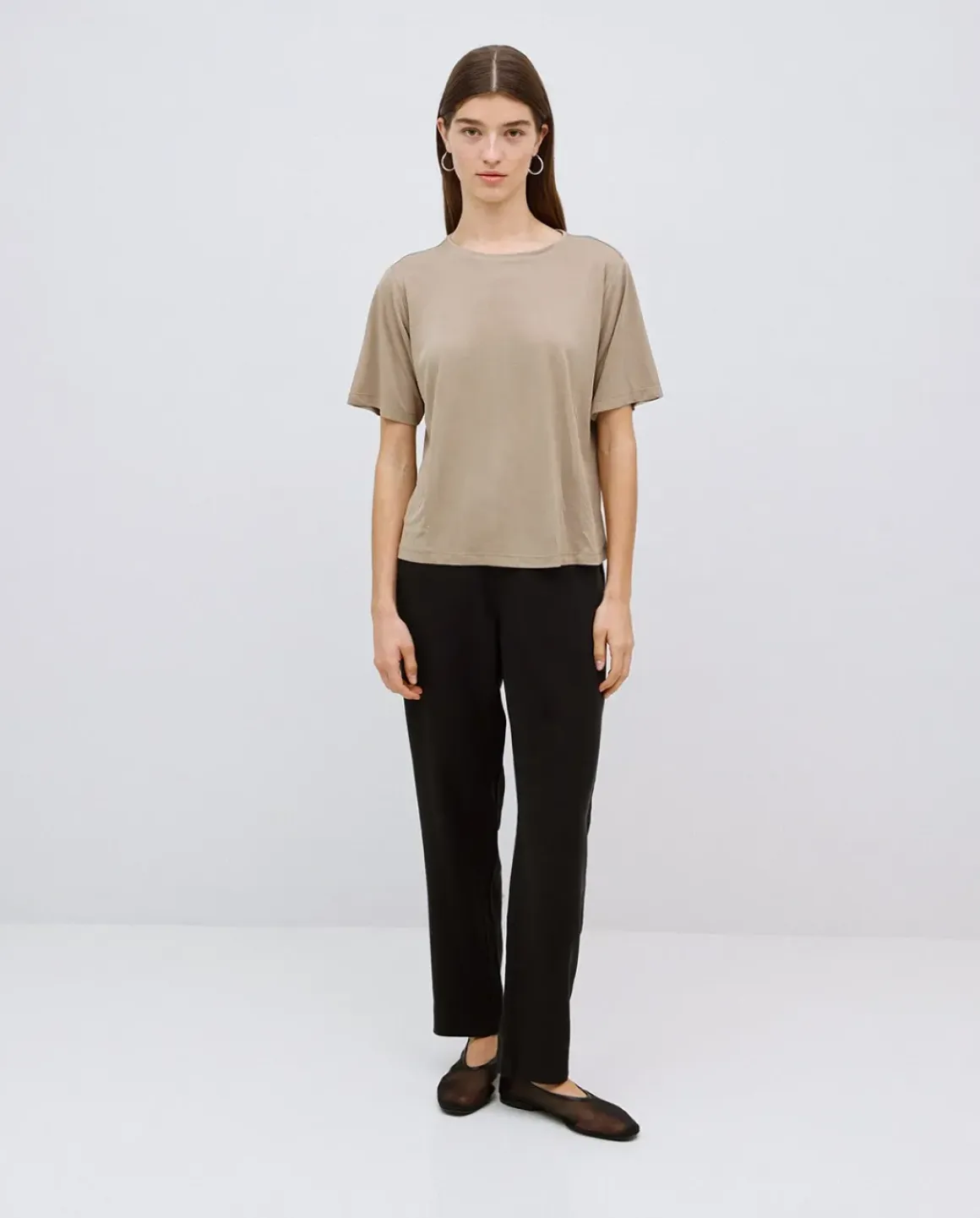 Camiseta holgada modal caqui