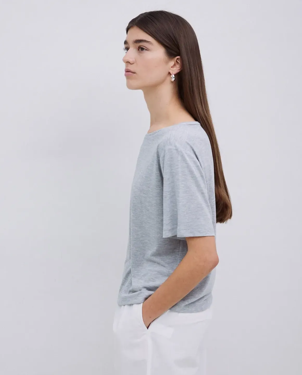 Camiseta holgada modal gris