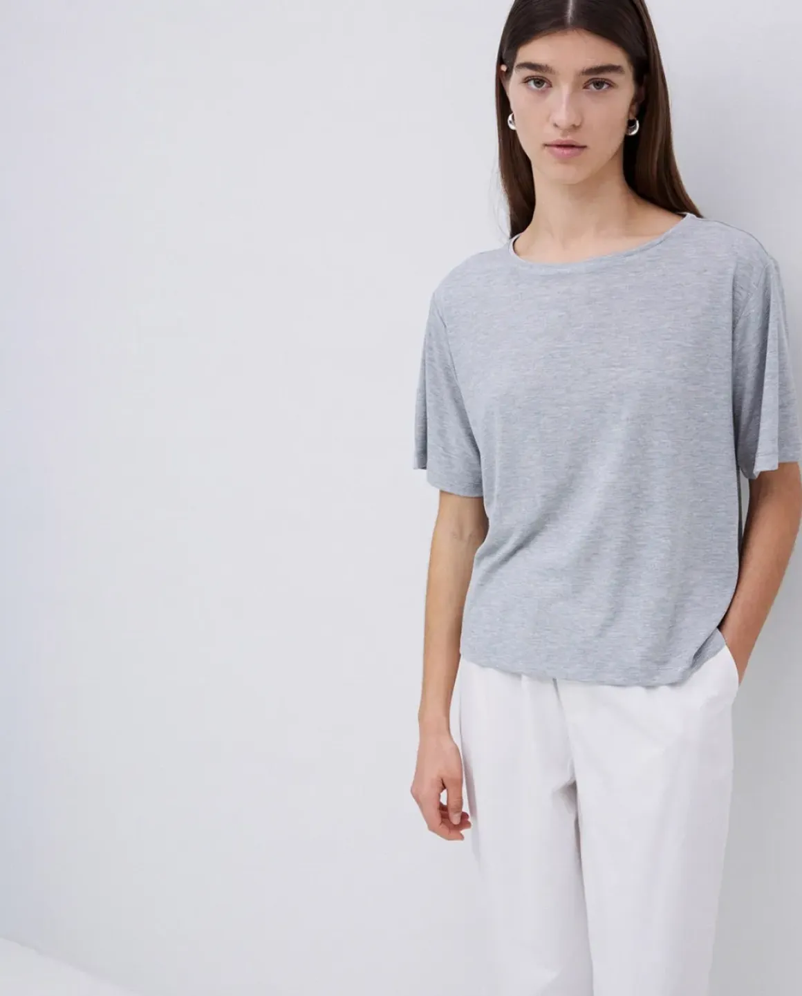 Camiseta holgada modal gris