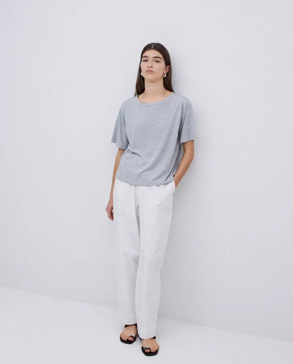 Camiseta holgada modal gris